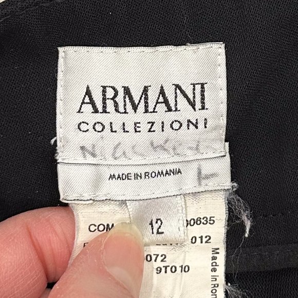 Armani Collezioni Wool Straight Leg Trouser Pants in Black Women’s - Picture 4 of 16